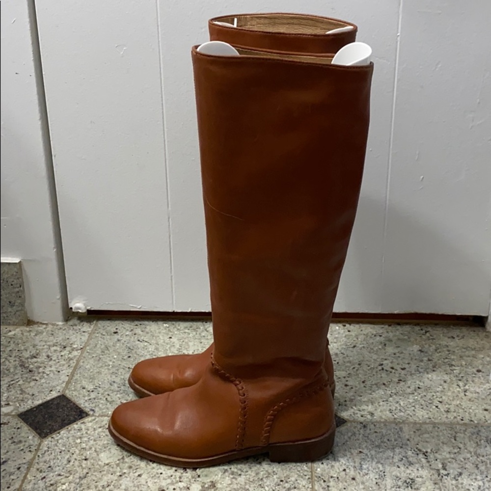 Brown riding boots